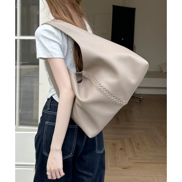ショルダーバッグ バッグ トライアングル シルエット 編み込み ワンショルダー バッグ レディース