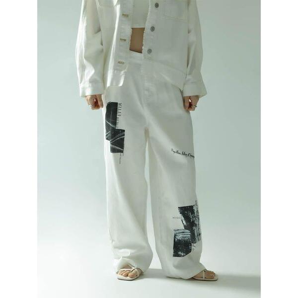 ジーンズ デニム デニムパンツ GRAPHIC STRAIGHT DENIM PANTS レディース