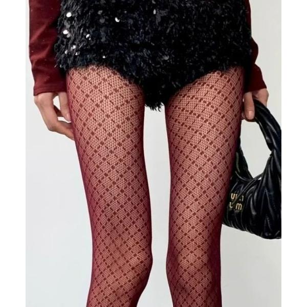 タイツ ダイヤ柄ストッキング レディース
