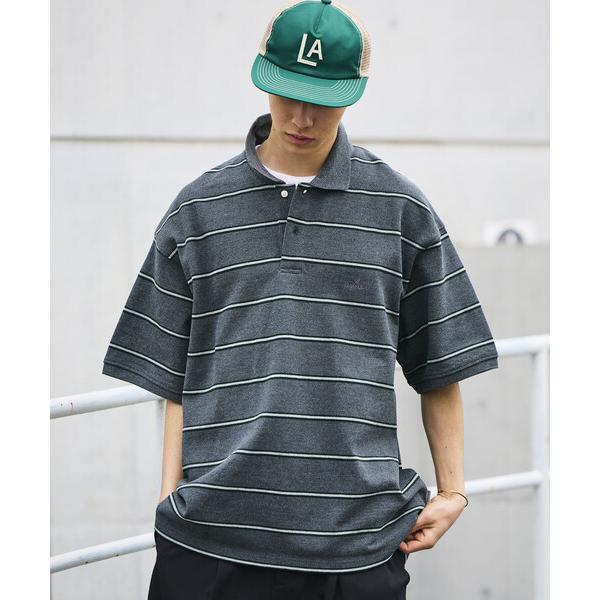 ポロシャツ NAUTICA/ノーティカ ビッグシルエット ボーダー ポロシャツ ショートスリーブ メ...