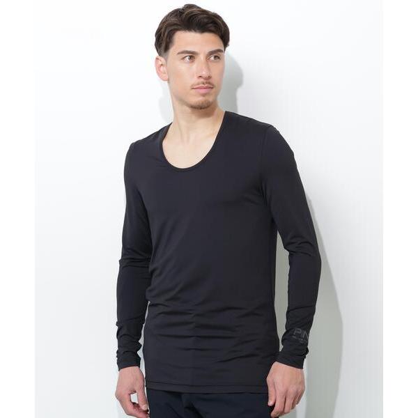 「PING APPAREL」ベア天竺UVカットUネック長袖インナーシャツ 「GOLD」 (MENS)