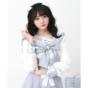 ブラウス シャツ レースアップはしごレースセーラ...の商品画像