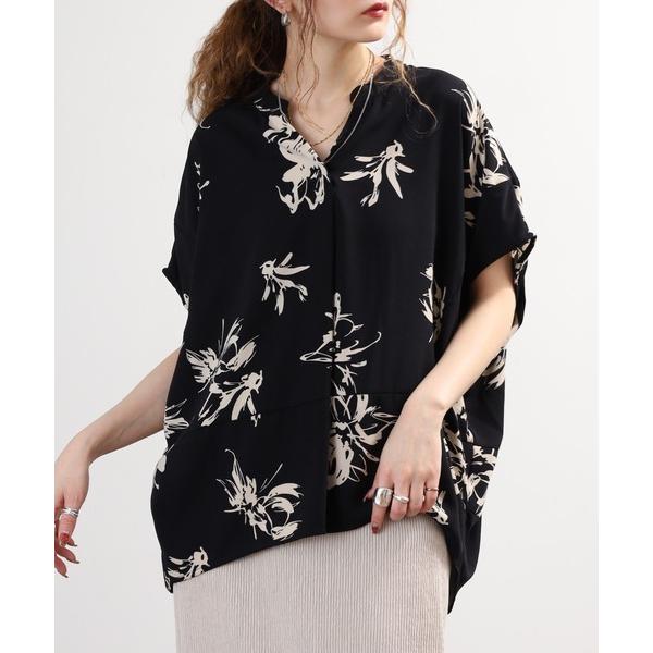 ブラウス シャツ EGLANTINE セットアップ対応 花柄プリントブラウス レディース