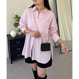 ブラウス シャツ ポケットメタルチャームオーバーサイズシャツ レディース