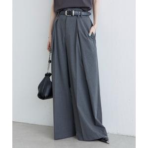 ワイドパンツ スラックス パンツ ポプリンストラ...の商品画像