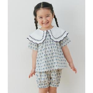セットアップ 「吸汗速乾」「セットアップ」ビッグカラーフラワープリント半袖トップス＆パンツ キッズ 子供服 男の子 女の子