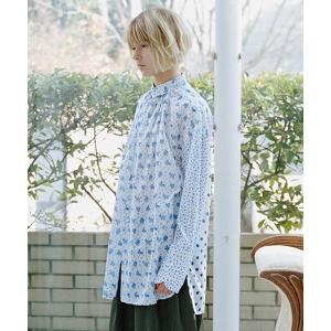 ブラウス シャツ 「SUNAOKUWAHARA」プリントロングカフスシャツ レディース