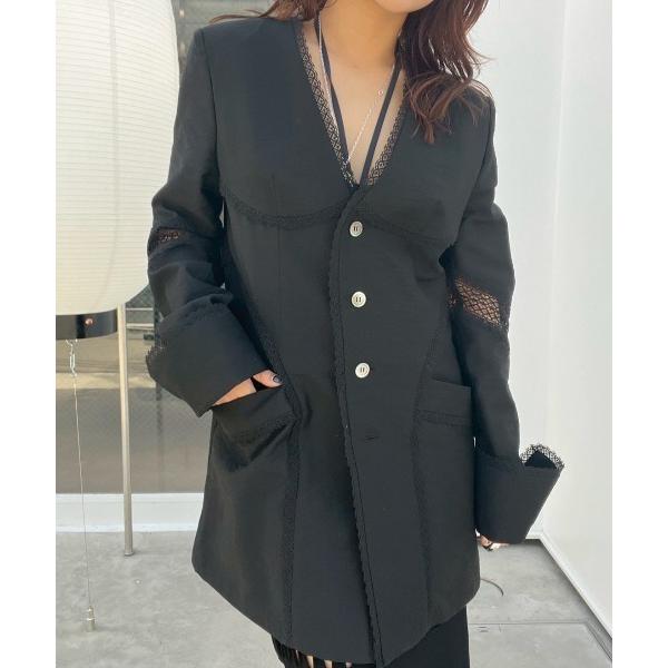 ジャケット ノーカラージャケット レディース