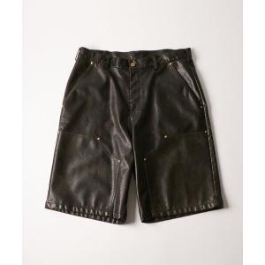 パンツ レザーダブルニーハーフパンツ メンズ レディース