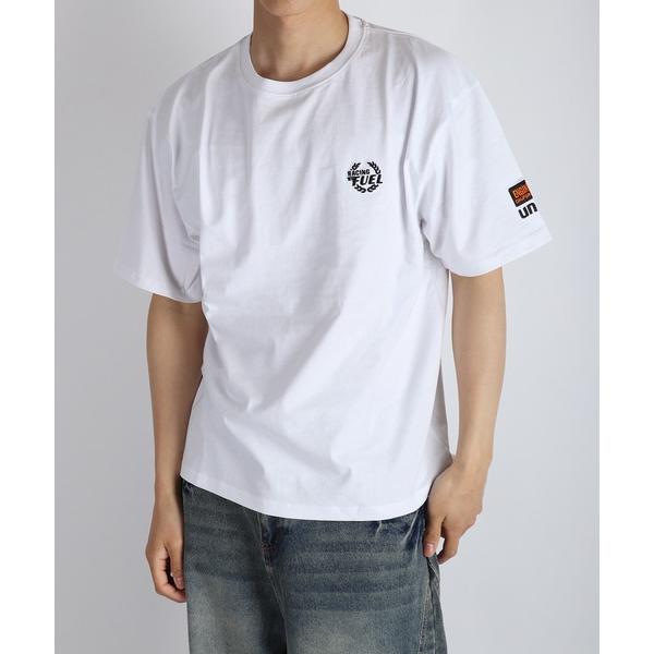 tシャツ 76 ワンポイント刺繍 半袖Tシャツ バック無地 シンプルロゴTEE ルーズサイズ メンズ...