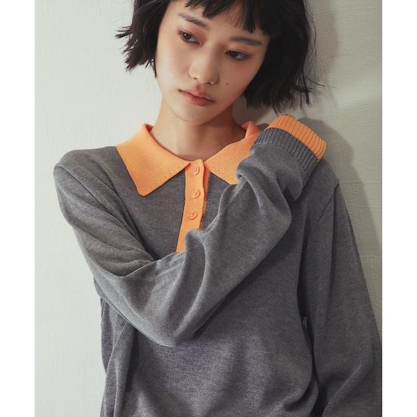 tシャツ 麻タッチニットポロプルオーバー レディース
