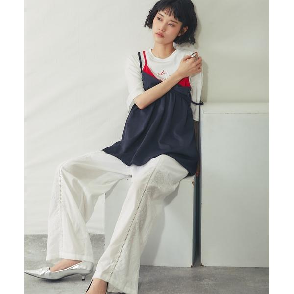 パンツ 「セットアップ対応」ローンレースイージーパンツ レディース