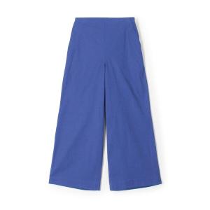 ワイドパンツ パンツ コットンレーヨンリネンストレッチ ストレートパンツ レディース