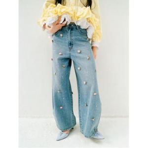 パンツ 「L.B CANDY STOCK」バリエーションビジューデニムパンツ レディース