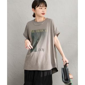 tシャツ 「MICA＆DEAL/マイカアンドディール」 別注 フレンチスリーブ フォトプリントTシャツ レディース