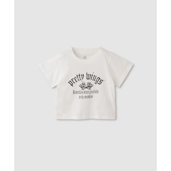 tシャツ T-GRAPHICS 前後プリント コットン天竺 クロップド 半袖Tシャツ キッズ 子供服...