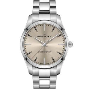 腕時計 メンズ HAMILTON 「ハミルトン」 腕時計 Jazzmaster （ジャズマスター） クオーツ 40MM ベージュ×シルバー メンズ レディース