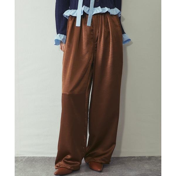 ワイドパンツ パンツ サテンイージーパンツ レディース