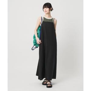 ワンピース 麻ブレンド ドット キャミワンピース