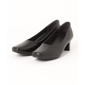 パンプス 入学式 「fuwaraku」スクエアトゥ 本革 ベーシックパンプス