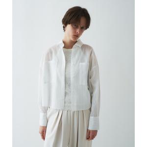 ブラウス シャツ 「手洗い可」シアーストライプシャツ レディース