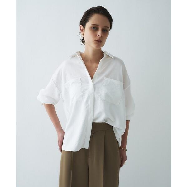 ブラウス シャツ 「手洗い可」サテンスキッパーシャツ レディース