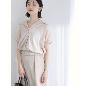 ブラウス シャツ 「洗える」スキッパーカラーフレンチシャツ レディース