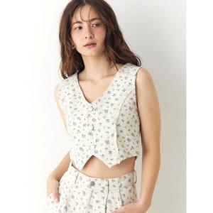 ベスト ジレ ツイルフワラーベスト レディース