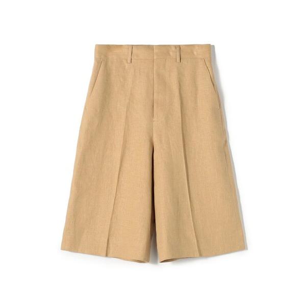 パンツ edition pourell リネン タックショートパンツ レディース