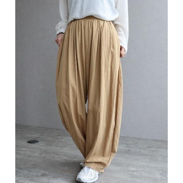 ワイドパンツ パンツ コクーンギャザーイージーパンツ レディース