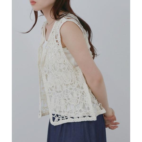 ニット セーター Free Nature  マシン クロシェ ベスト レディース