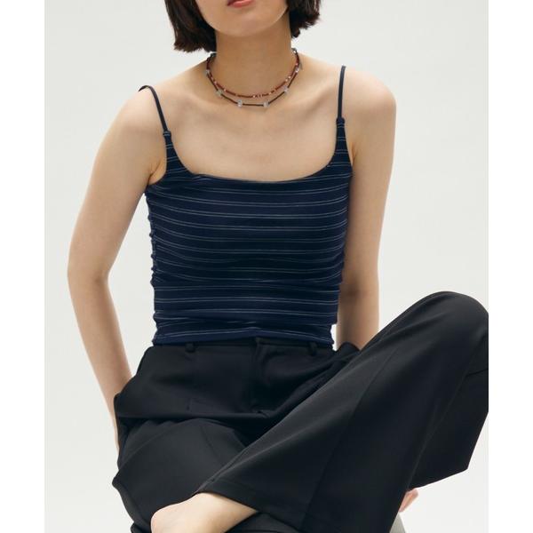 キャミソール cup border cami / カップ付きボーダーキャミ