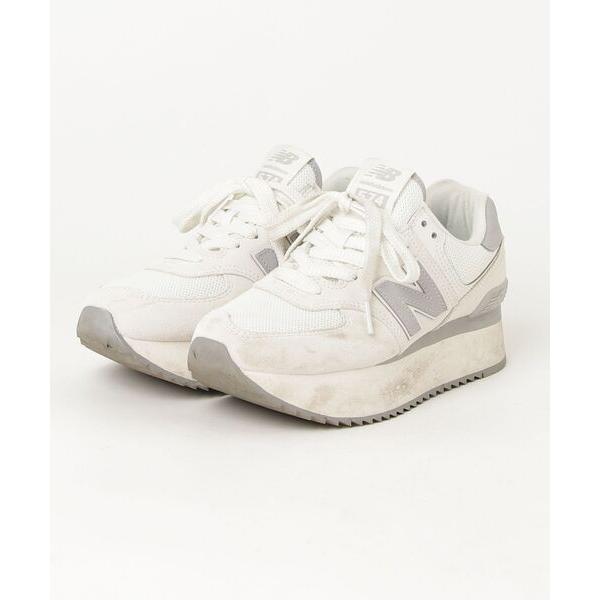 「New Balance」 ローカットスニーカー 24.5cm ホワイト レディース