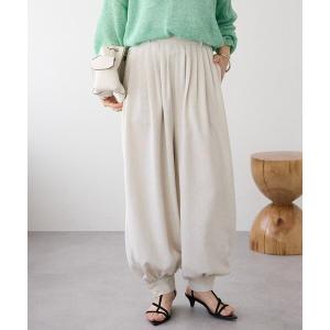 パンツ 「防シワ性/紫外線防止」リネンライクアラジンパンツ レディース