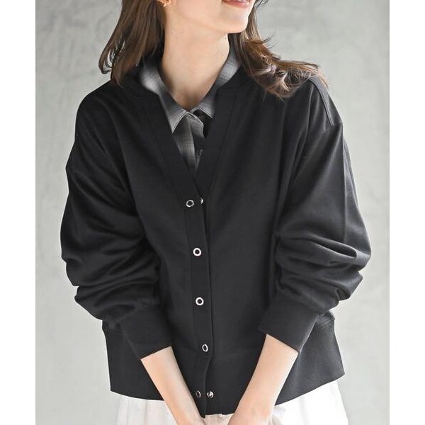 カーディガン ミニ裏毛Ｖネックカーディガン レディース