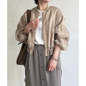 ブルゾン アウター 光沢シアーブルゾン レディース