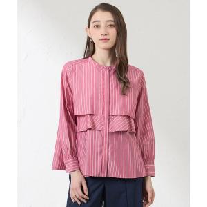 ブラウス シャツ バンブーストライプ フレアブラウス レディース