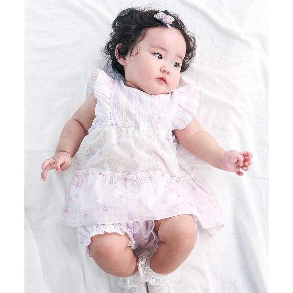 ベビー 「お揃い」切り替えティアードワンピースブルマ付きセットアップベビー(70~80cm)