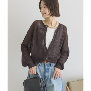 カーディガン 「前後2WAY」透かし編みニットカーディガン レディース