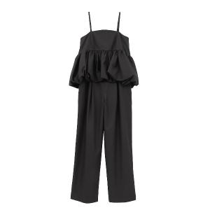 サロペット オーバーオール CLANE/クラネ/PEPLUM LAYERED ALLINONE レディース