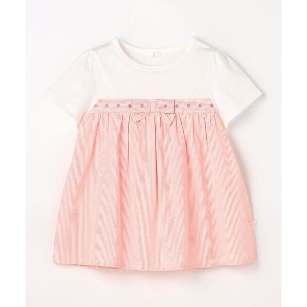 tシャツ 「80-100cm」 フラワーリボンチュニック キッズ 子供服