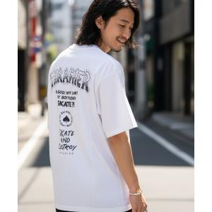 tシャツ Tour Logo S/S T-SHIRTS/THRASHER スラッシャーワンポイント胸ロゴ バックプリント ビッグシルエット ストリート スケーターユニセックス