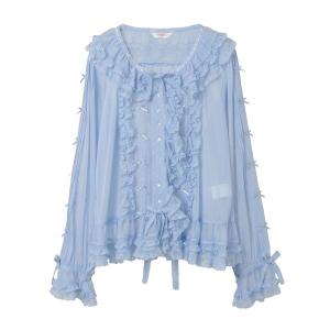 ブラウス シャツ ソフトチュールブラウス レディース