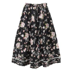スカート ポワン・ド・ローズプリントスカート