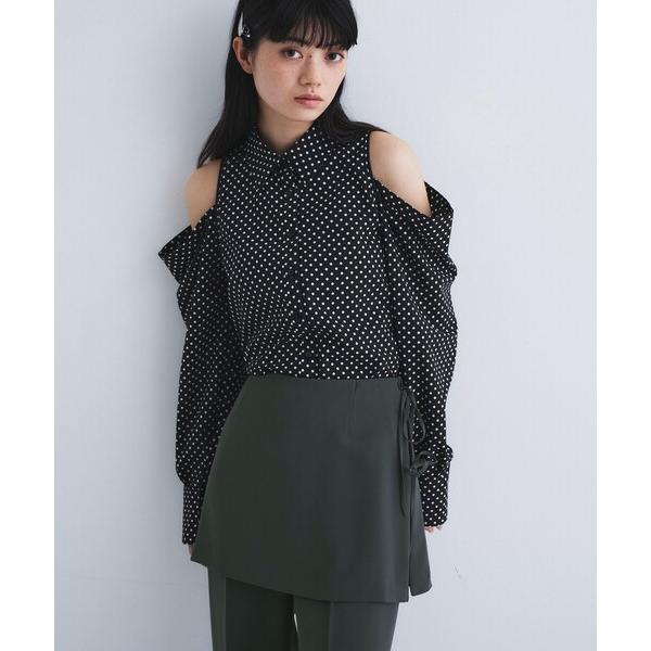 ブラウス シャツ dots open shoulder shirts レディース