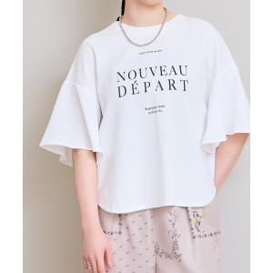 tシャツ バックフリルロゴTシャツ レディース