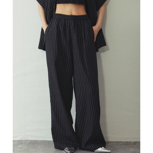 パンツ ストライプワイドパンツ レディース