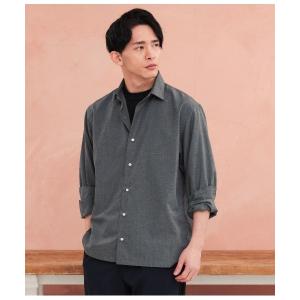 シャツ 「接触冷感・オンオフ・着回し・リサイクル素材」ソリッド 長袖ショートポイントカラーシャツ メンズ