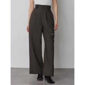 ワイドパンツ スラックス パンツ サイドポケットZIPパンツ　夏服 レディース