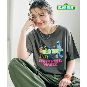 tシャツ 半袖 「セサミストリート/SESAME STREET」サーフフォトプリントTシャツ（ELMO＆FRIENDS） レディース